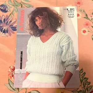 Vintage 1986 Patons Sweater Knitting Pattern
